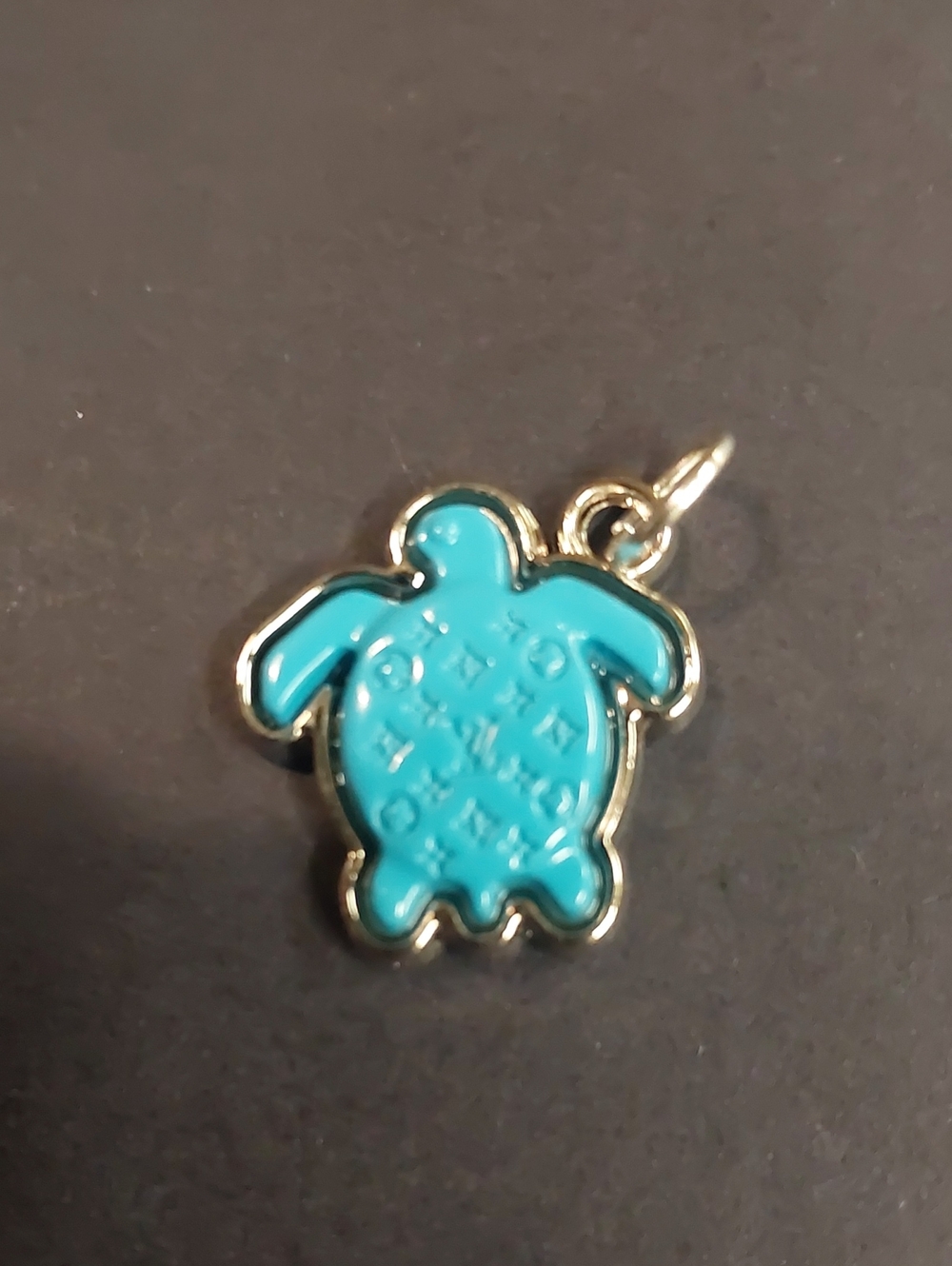 LV Silver & Turquoise Enamel Sea Turtle Charm Pendant